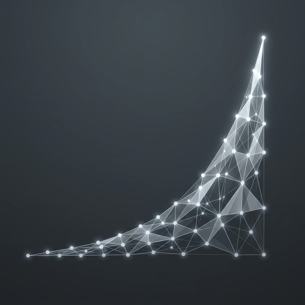 Abstracte visualisatie van AI-gedreven groei