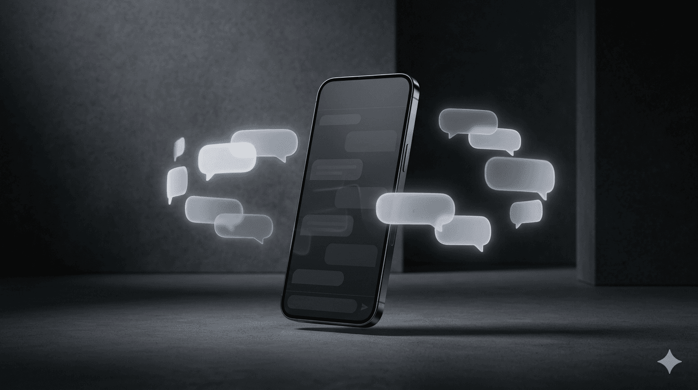 Mobiele chatbot UX illustratie